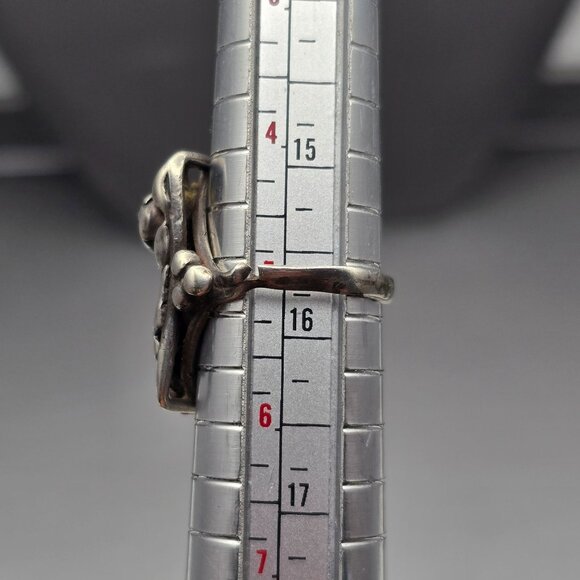 VTG Sterling Silver Leaf & Swirl Ring Size 5 Native American Style Acid Tested - Picture 7 of 9